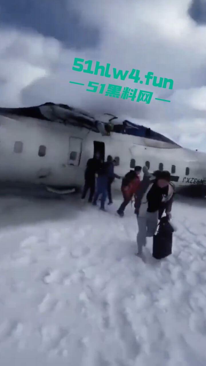加拿大多伦多达美航空，一架客机因恶劣天气坠毁幸亏降落处厚厚一层积雪，80多名乘客成功撤离。-10
